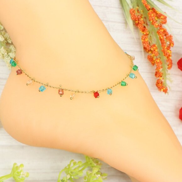 "Handmade Anklet – Elegant & Delicate Jewelry for Women | UNVRC1730 - Picture 8 of 10